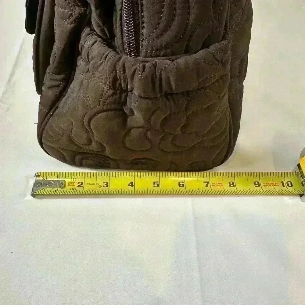 Vera Bradley Women's Cotton Diaper Bag Brown w/Plastic lined Flower Interior